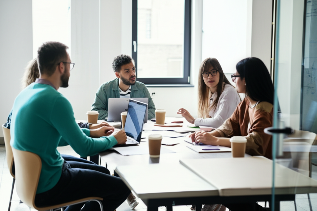 Team meeting in a modern office